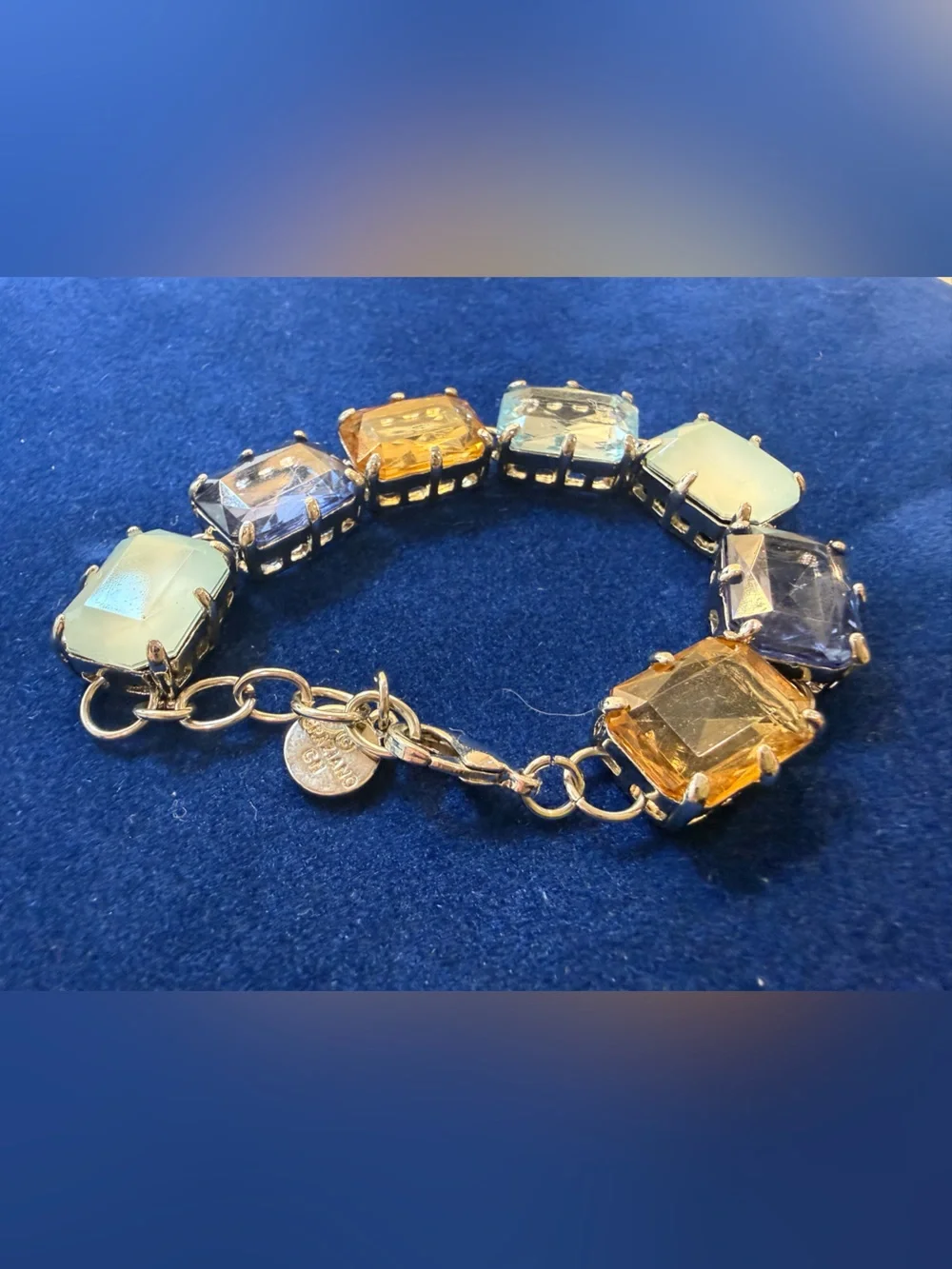 R.J. Graziano Statement Bracelet Multi Stone Gold Tone - Picture 5 of 15